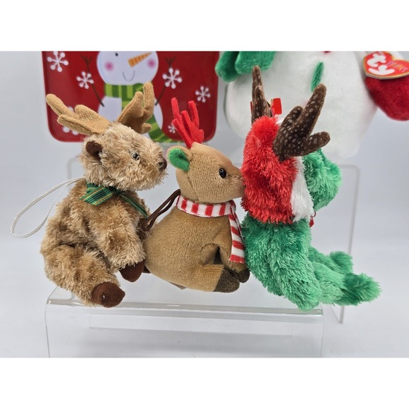 5 Lot Beanie Babies Ty - 2002 Teddy, Freezer , Rudy, & Icicles + Xmas Tin! - Picture 5 of 16